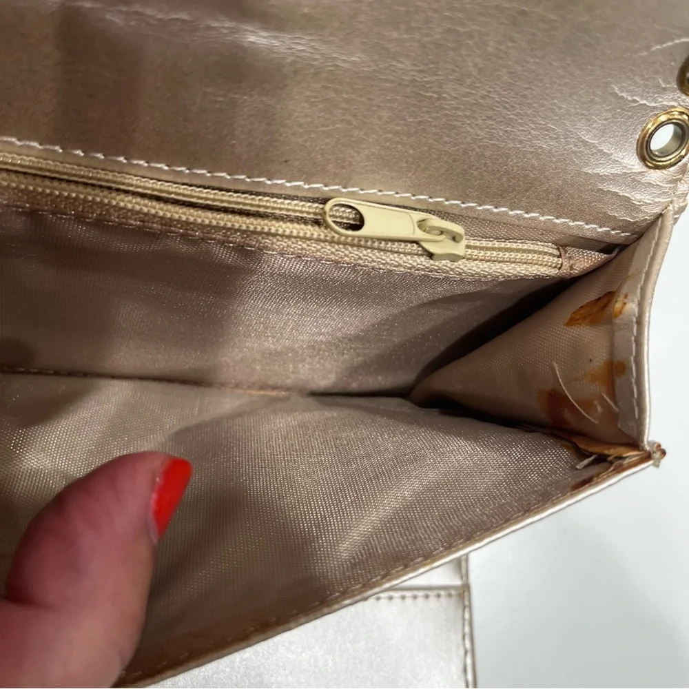 Mercer & Madison Blush Metallic Wallet Clutch with Gold Grommets - Picture 7 of 12